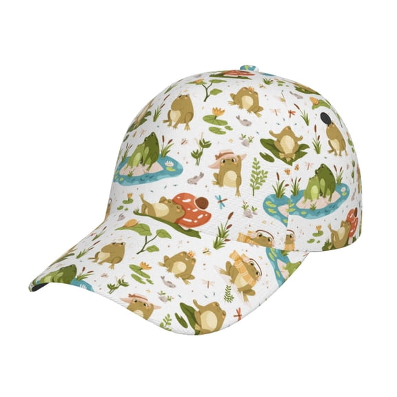 Kdxio Unisex Cute Frog Pattern Baseball Cap Unisex Washed Classic Adjustable Hat
