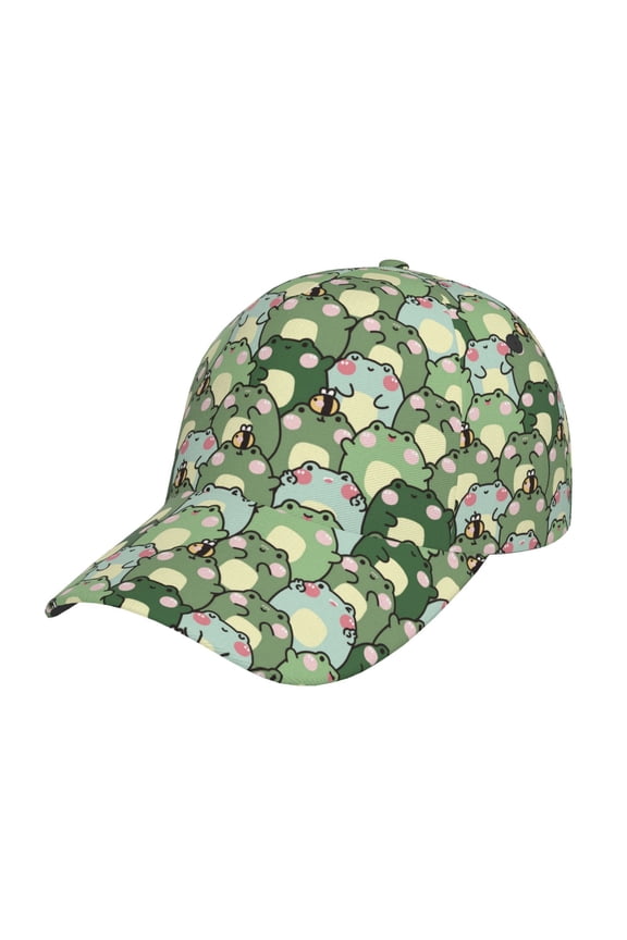 Unisex Cute Frog Pattern Baseball Cap Unisex Washed Classic Adjustable Hat