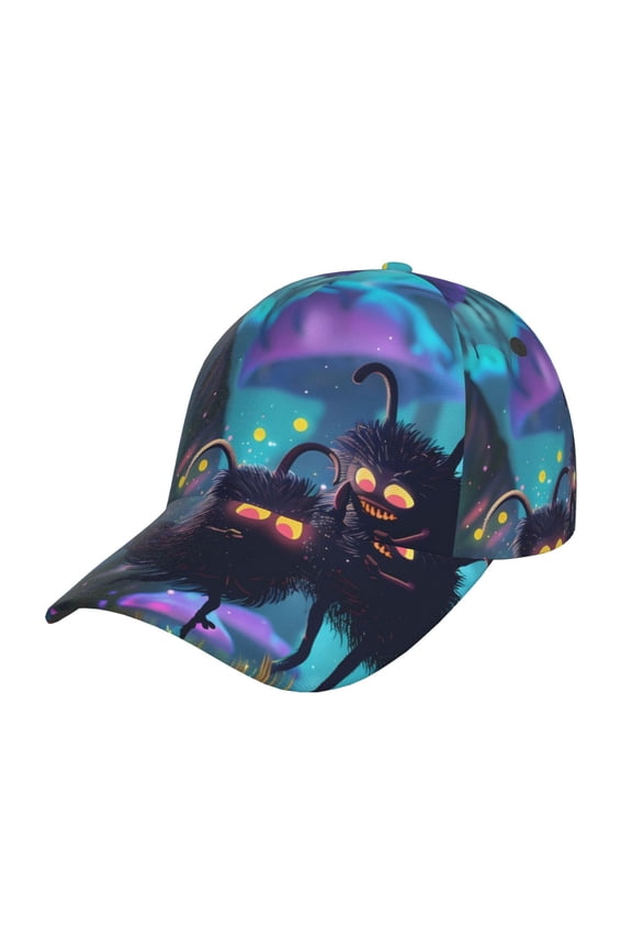 Unisex Cute Fuzzy Fantasy Creatures Pattern Baseball Cap Unisex Washed Classic Adjustable Hat