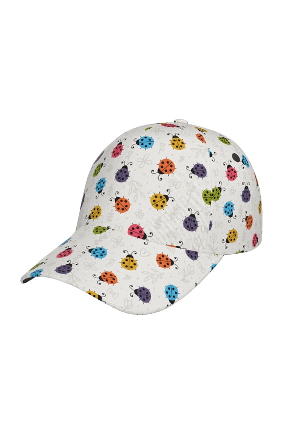 Unisex Cute Ladybugs Pattern Baseball Cap Unisex Washed Classic Adjustable Hat