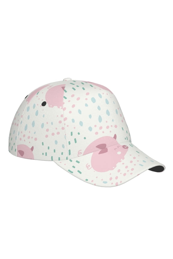 Unisex Cute Pigs Pattern Baseball Cap Unisex Washed Classic Adjustable Hat