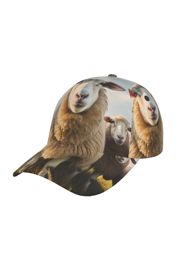 Unisex Cute Prairie Sheep Herd Pattern Baseball Cap Unisex Washed Classic Adjustable Hat
