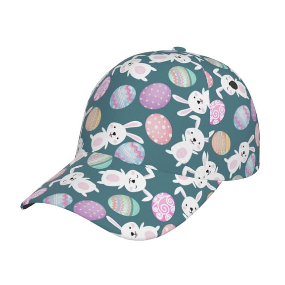 Kdxio Unisex Cute Rabbit Easter Pattern Baseball Cap Unisex Washed Classic Adjustable Hat