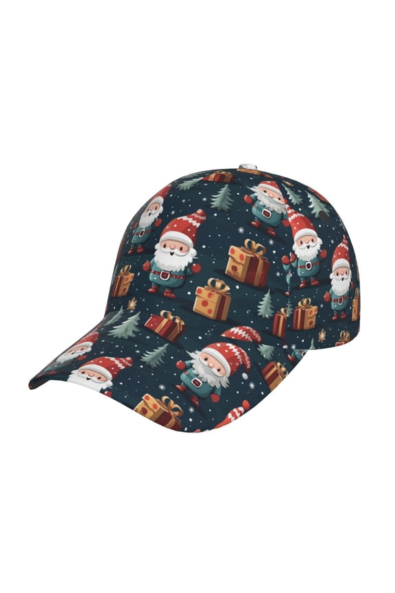 Unisex Cute Santa Claus Gift Pattern Baseball Cap Unisex Washed Classic Adjustable Hat