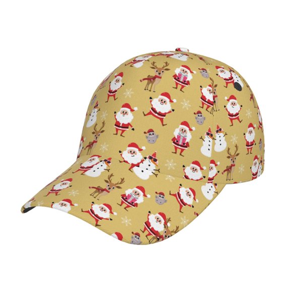 Kdxio Unisex Cute Santa and Reindeer Pattern Baseball Cap Unisex Washed Classic Adjustable Hat
