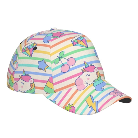 Kdxio Unisex Cute Unicorn Pattern Baseball Cap Unisex Washed Classic Adjustable Hat
