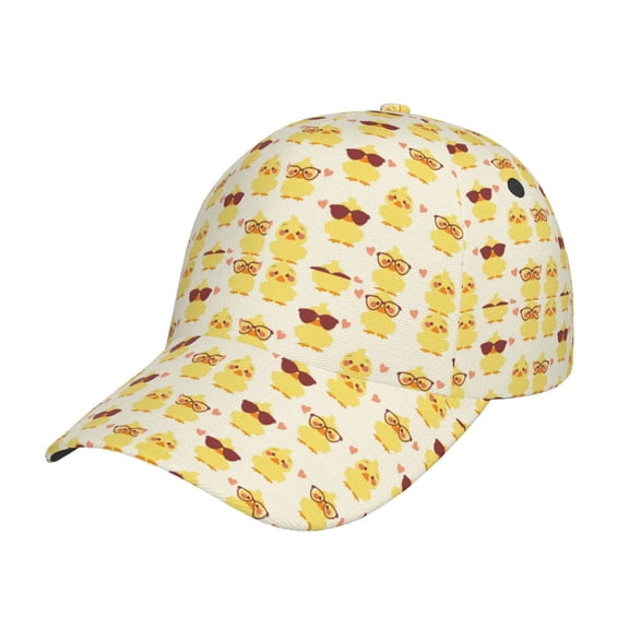 Kdxio Unisex Cute Yellow Duck Pattern Baseball Cap Unisex Washed Classic Adjustable Hat