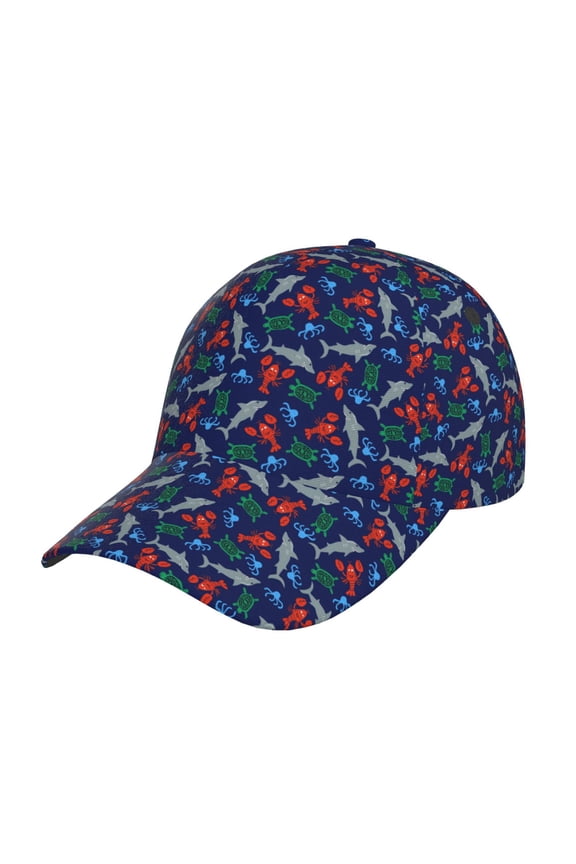 Unisex Deep Down In The Ocean Pattern Baseball Cap Unisex Washed Classic Adjustable Hat
