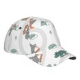 thumbnail image 1 of Kdxio Unisex Dino on a Skateboard Surf Pattern Baseball Cap Unisex Washed Classic Adjustable Hat, 1 of 7