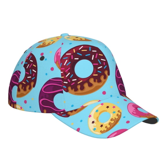 Kdxio Unisex Donuts Pattern Baseball Cap Unisex Washed Classic Adjustable Hat