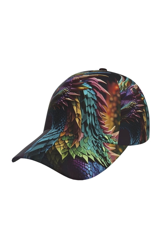 Unisex Dragon with Colorful Tail Pattern Baseball Cap Unisex Washed Classic Adjustable Hat