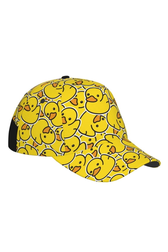 Unisex Ducky Cartoon Animal Yellow Pattern Baseball Cap Unisex Washed Classic Adjustable Hat