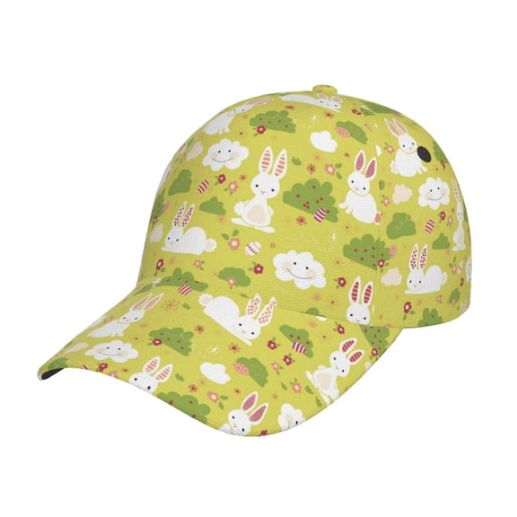 Kdxio Unisex Easter Bunny Pattern Baseball Cap Unisex Washed Classic Adjustable Hat