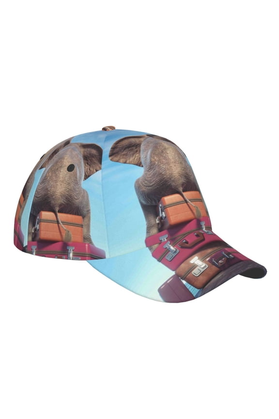 Unisex Elephant Sits On A Stack Pattern Baseball Cap Unisex Washed Classic Adjustable Hat
