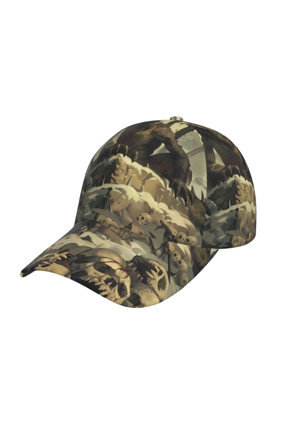 Unisex Epic Dragon Skull Scene Pattern Baseball Cap Unisex Washed Classic Adjustable Hat