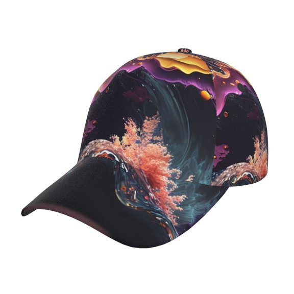 Kdxio Unisex Explosive Fluid Splash Art Pattern Baseball Cap Unisex Washed Classic Adjustable Hat
