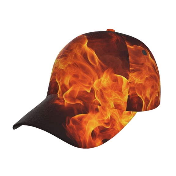 Kdxio Unisex Fiery Orange Flames Energy Pattern Baseball Cap Unisex Washed Classic Adjustable Hat