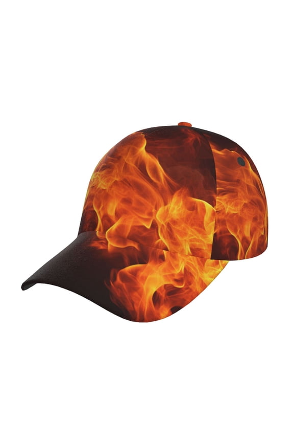 Unisex Fiery Orange Flames Energy Pattern Baseball Cap Unisex Washed Classic Adjustable Hat