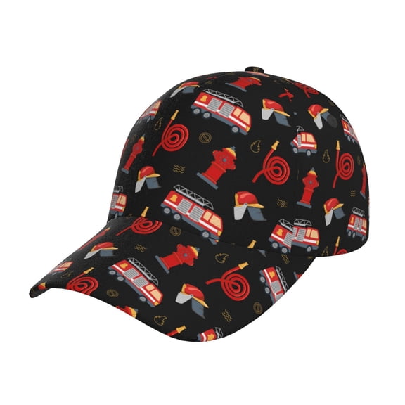 Kdxio Unisex Fire Fighting Pattern Baseball Cap Unisex Washed Classic Adjustable Hat