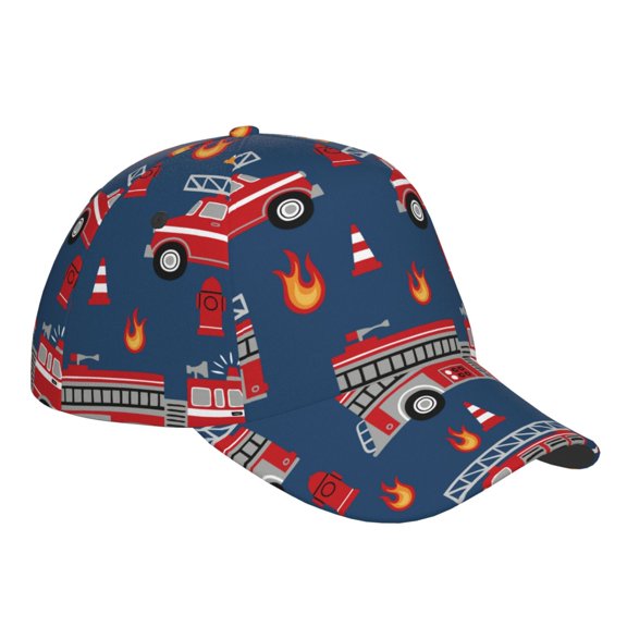 Kdxio Unisex Fire Truck 1 Pattern Baseball Cap Unisex Washed Classic Adjustable Hat