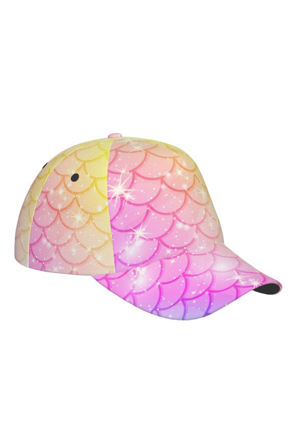 Unisex Fish Scale Pattern Baseball Cap Unisex Washed Classic Adjustable Hat
