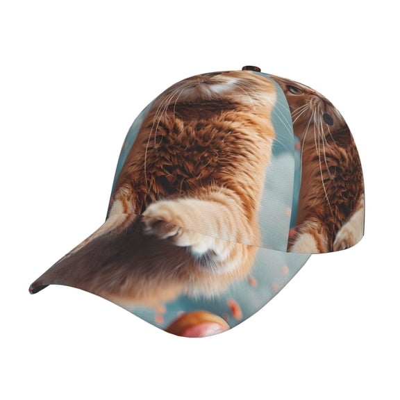 Kdxio Unisex Floating Cat And Donuts Pattern Baseball Cap Unisex Washed Classic Adjustable Hat
