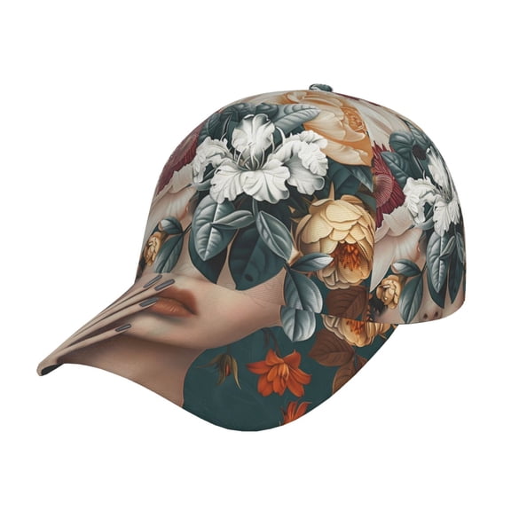Kdxio Unisex Floral Head Dreamscape Pattern Baseball Cap Unisex Washed Classic Adjustable Hat