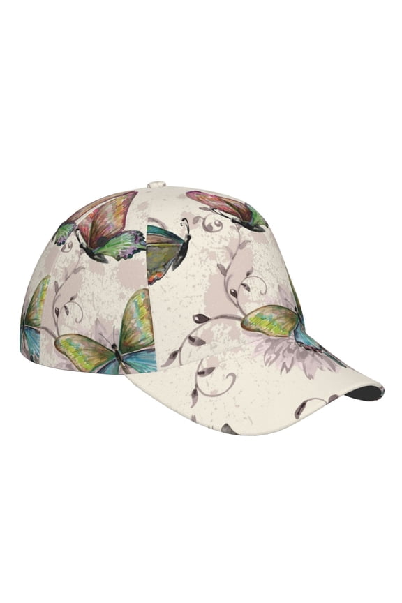 Unisex Flying Butterflies Pattern Baseball Cap Unisex Washed Classic Adjustable Hat