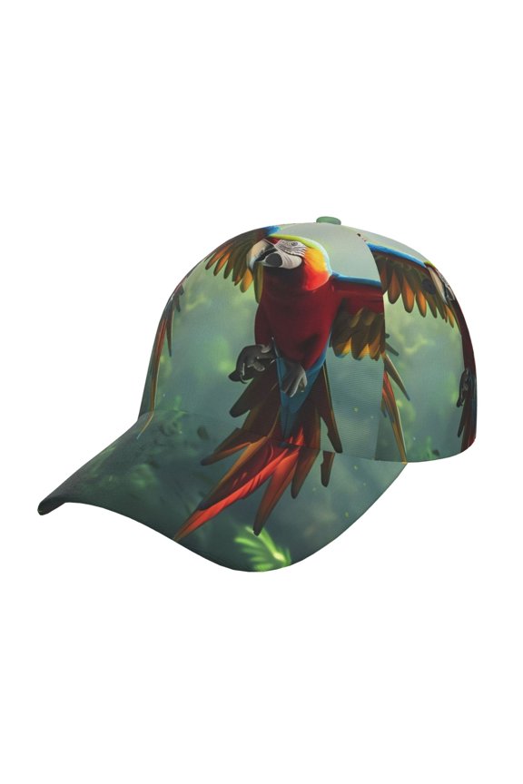 Unisex Flying Parrots In Jungle Pattern Baseball Cap Unisex Washed Classic Adjustable Hat