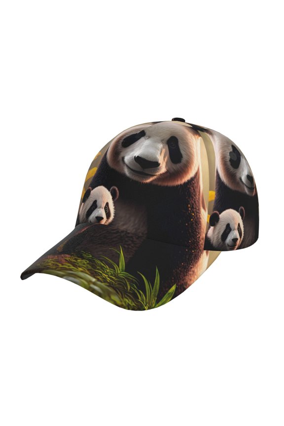Unisex Forest Panda Pattern Baseball Cap Unisex Washed Classic Adjustable Hat