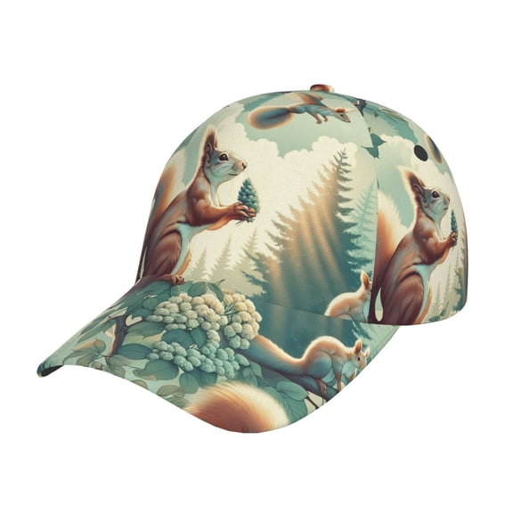 Kdxio Unisex Forest squirrel surreal Pattern Baseball Cap Unisex Washed Classic Adjustable Hat
