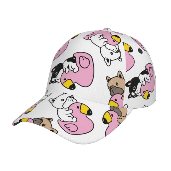 Kdxio Unisex French Bulldog Duck Pattern Baseball Cap Unisex Washed Classic Adjustable Hat