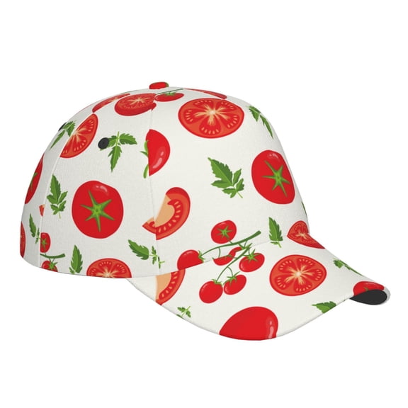 Kdxio Unisex Fresh Red Tomato Pattern Baseball Cap Unisex Washed Classic Adjustable Hat