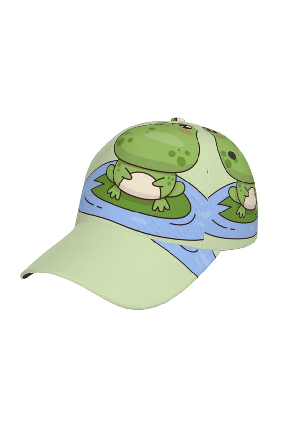 Unisex Frog Amanita Mushroom Pattern Baseball Cap Unisex Washed Classic Adjustable Hat