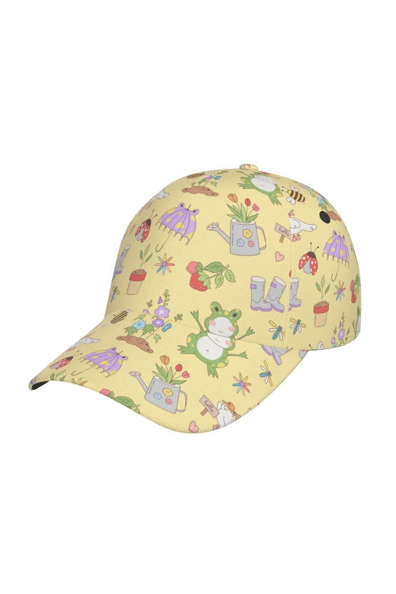 Unisex Frog Bee Pattern Baseball Cap Unisex Washed Classic Adjustable Hat