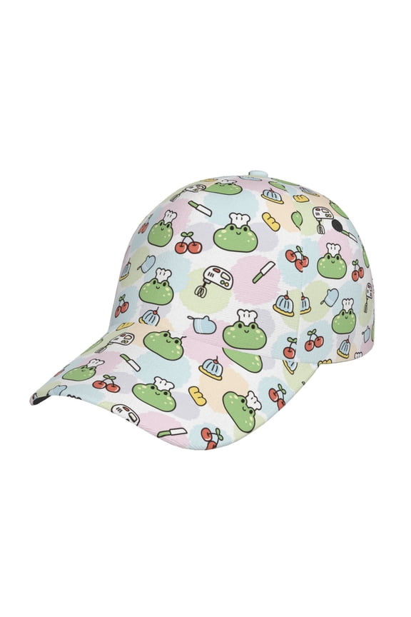 Unisex Frog Wear Chef Hat Pattern Baseball Cap Unisex Washed Classic Adjustable Hat
