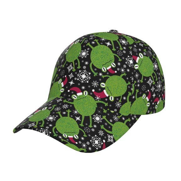 Kdxio Unisex Frogs And Santa Hat Pattern Baseball Cap Unisex Washed Classic Adjustable Hat