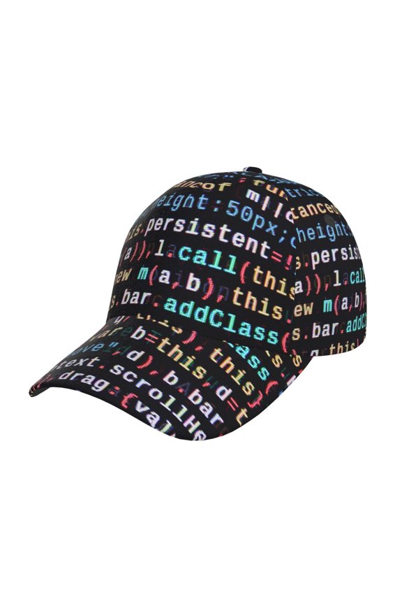 Unisex Function Source Code1 Pattern Baseball Cap Unisex Washed Classic Adjustable Hat
