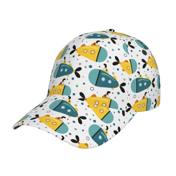 Kdxio Unisex Funny Boats Pattern Baseball Cap Unisex Washed Classic Adjustable Hat