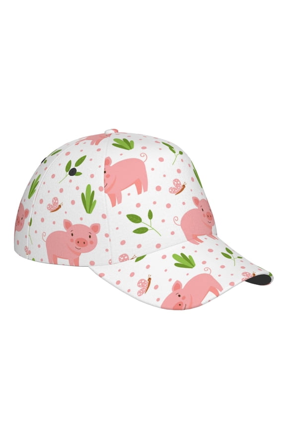 Unisex Funny Little Pigs Pattern Baseball Cap Unisex Washed Classic Adjustable Hat