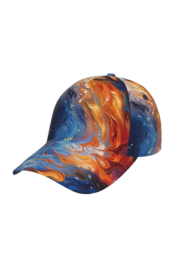 Unisex Galactic Dog Swirls Art Pattern Baseball Cap Unisex Washed Classic Adjustable Hat