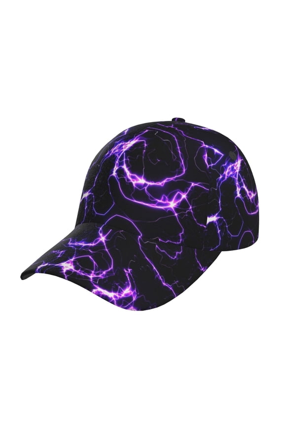 Unisex Galaxy Lightning Pattern Baseball Cap Unisex Washed Classic Adjustable Hat