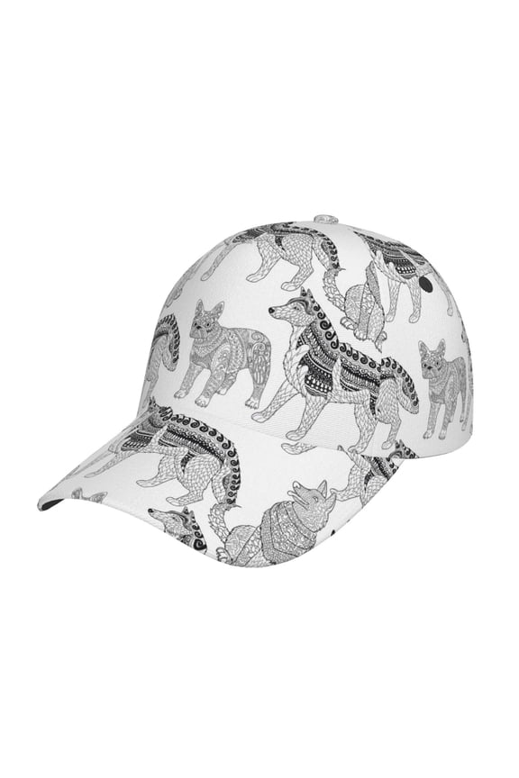 Unisex German Shepherd Dog Pattern Baseball Cap Unisex Washed Classic Adjustable Hat