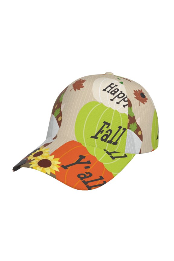 Unisex Gnome Happy Fall Pattern Baseball Cap Unisex Washed Classic Adjustable Hat
