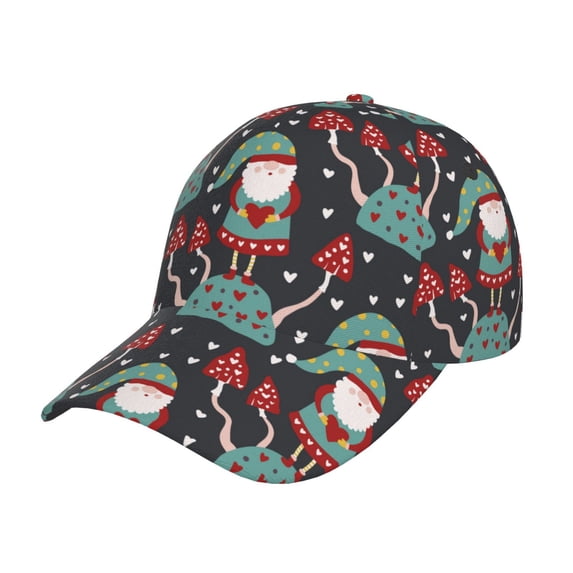 Kdxio Unisex Gnome With Mushroom 2 Pattern Baseball Cap Unisex Washed Classic Adjustable Hat
