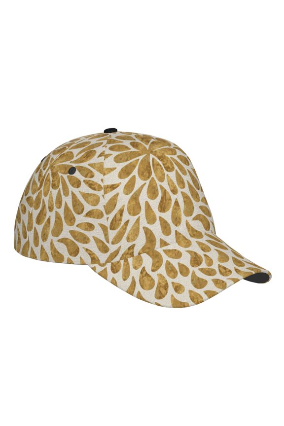 Unisex Gold Drops Pattern Baseball Cap Unisex Washed Classic Adjustable Hat