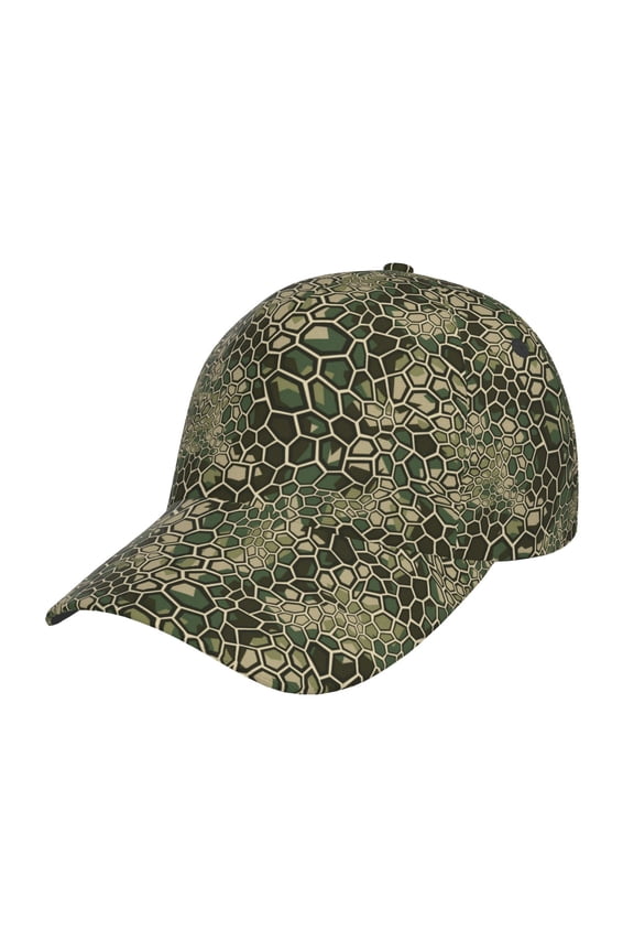 Unisex Green Snake Skin Pattern Baseball Cap Unisex Washed Classic Adjustable Hat