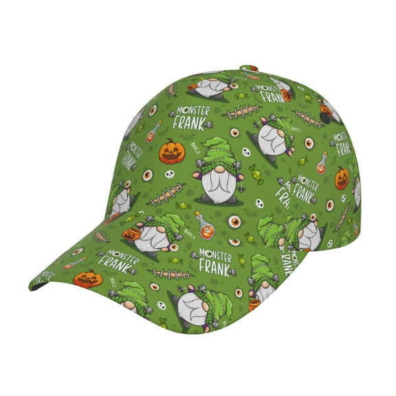 Kdxio Unisex Halloween Monster Gnome Pattern Baseball Cap Unisex Washed Classic Adjustable Hat