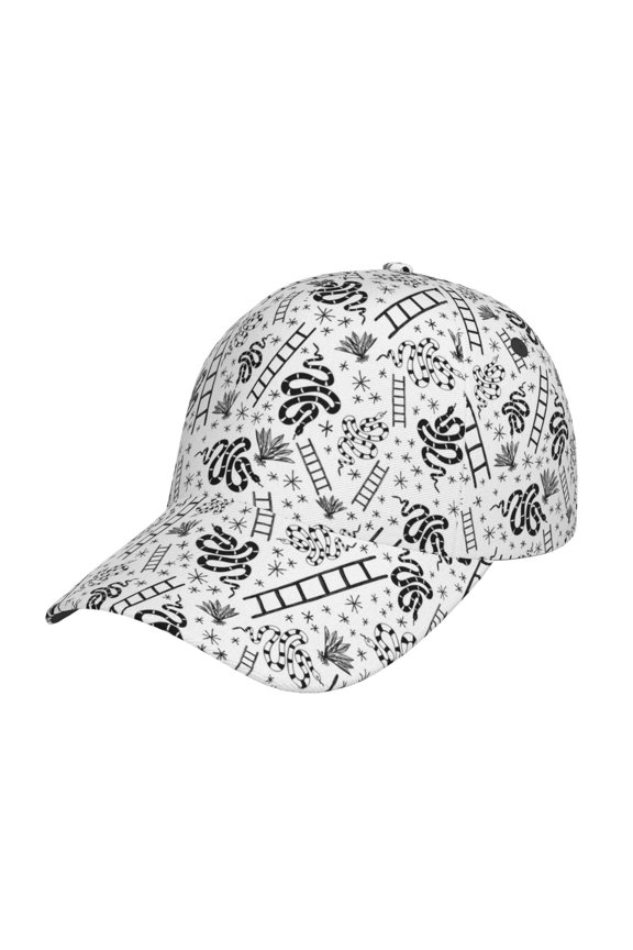 Unisex Hand Drawn Snake Pattern Baseball Cap Unisex Washed Classic Adjustable Hat