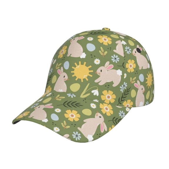 Kdxio Unisex Happy Easter Pattern Baseball Cap Unisex Washed Classic Adjustable Hat